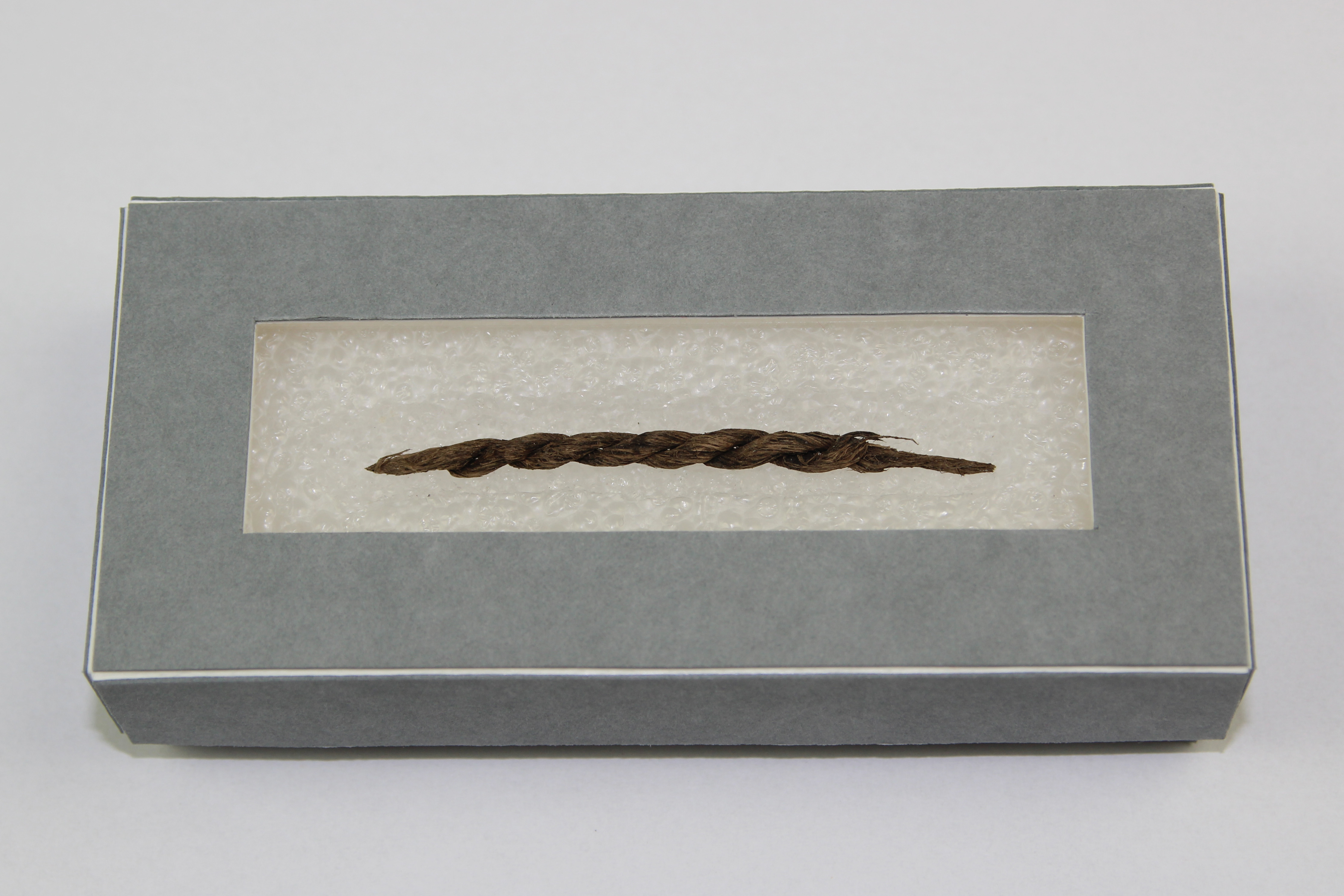 Neolitický provázek je nyní bezpečně uložený a zakonzervovaný // Neolithic string is now safely stored and conserved. Foto VŠCHT